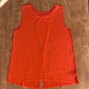 Old Navy: Orange Asymmetric Split-Open Back Tank